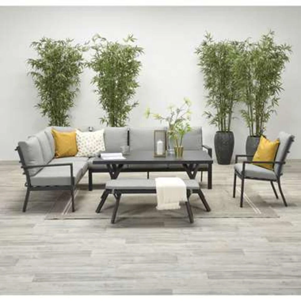 Garden Impressions Senja Lounge Dining Set 3-delig Rechts - D. Grijs 2 Garden Impressions Senja Lounge Dining Set 3-delig Rechts - D. Grijs - Afbeelding 2