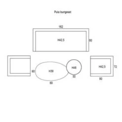 Garden Impressions Pula Loungeset 5-delig - Wit -Garden Impressions 1000003377 0103