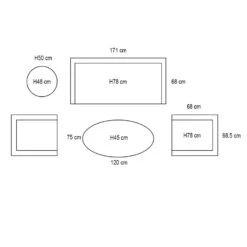 Garden Impressions Lucas Loungeset 5-delig - Natural -Garden Impressions 1000035530 0103
