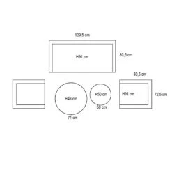 Garden Impressions Olaf Loungeset 5-delig - Zwart -Garden Impressions 1000035554 0103