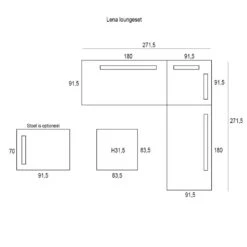 Garden Impressions Lena Loungeset 4-delig - Mint Grijs -Garden Impressions 1000041217 0103