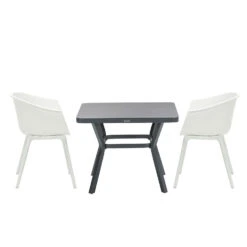 Garden Impressions Lexy Tuinset 3-delig Wit - Mina Tafel 90x90 Cm