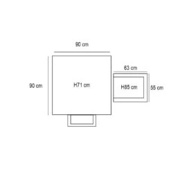Garden Impressions Ross Tuinset 5delig Koper - Mina Tuintafel 90x90 Cm -Garden Impressions 1000041232 0103