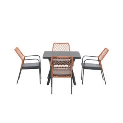 Garden Impressions Ross Tuinset 5delig Koper - Mina Tuintafel 90x90 Cm