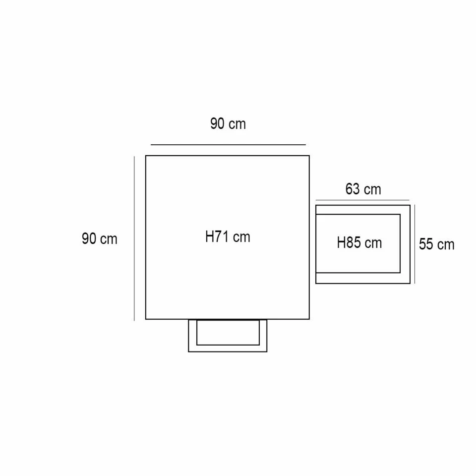 Garden Impressions Ross Tuinset 5delig Zwart -Mina Tafel 90x90 Cm 2 Garden Impressions Ross Tuinset 5delig Zwart -Mina Tafel 90x90 Cm - Afbeelding 2