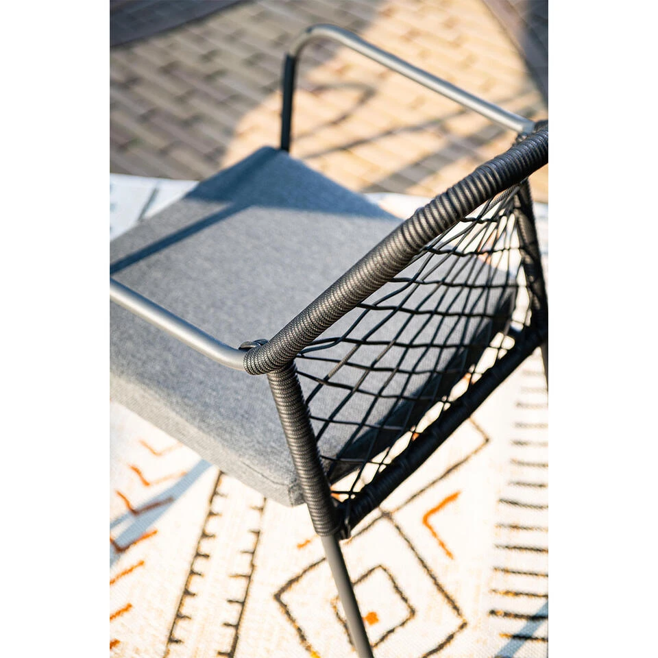 Garden Impressions Ross Tuinset 5delig Zwart -Mina Tafel 90x90 Cm 4 Garden Impressions Ross Tuinset 5delig Zwart -Mina Tafel 90x90 Cm - Afbeelding 4