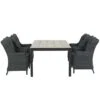 Garden Impressions Marbella Tuinset 5delig D. Grijs -Palmas Tafel