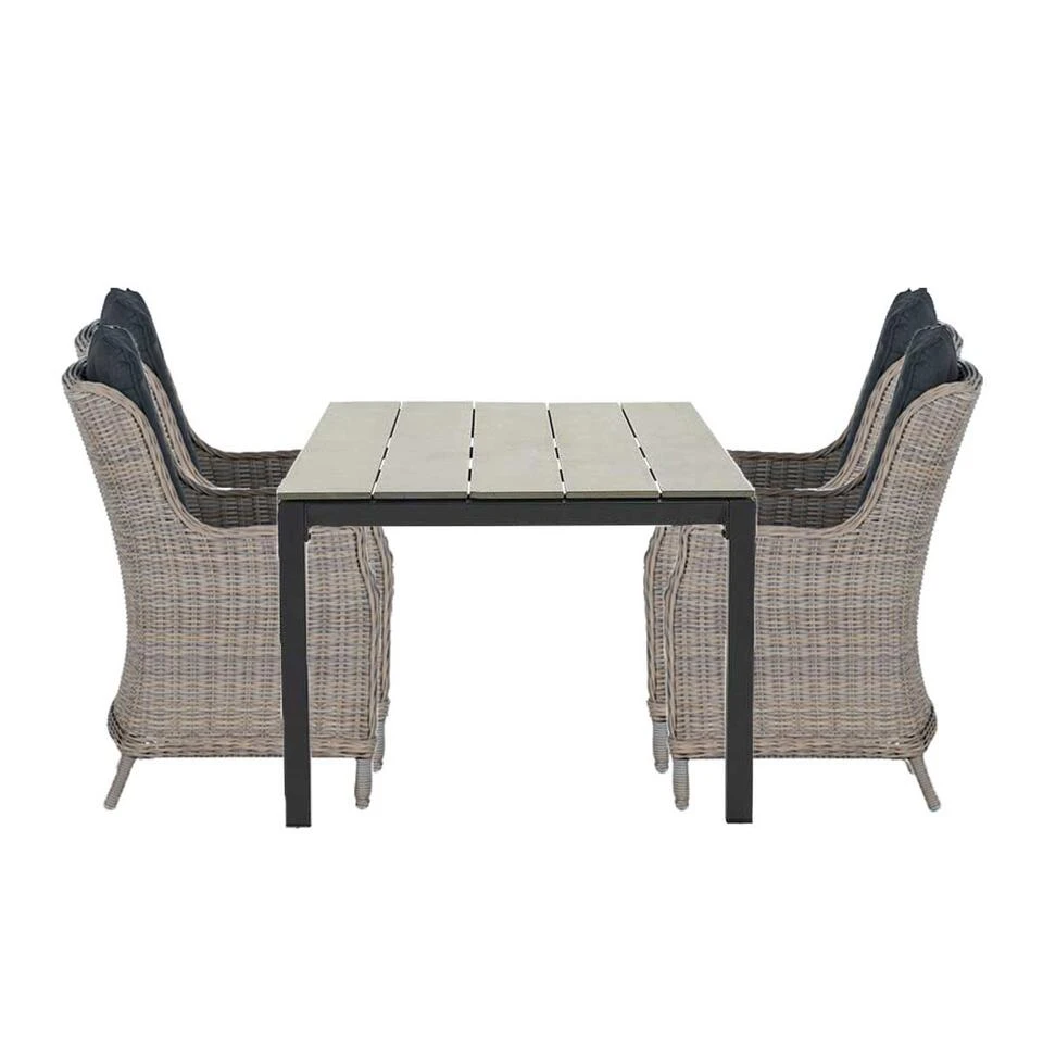 Garden Impressions Marbella Tuinset 5delig V.willow -Palmas Tafel 1 Garden Impressions Marbella Tuinset 5delig V.willow -Palmas Tafel