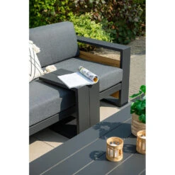 Garden Impressions Nika Hoek Loungebank - Donker Grijs -teak Look -Garden Impressions 1000042593 0104