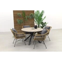 Garden Impressions Margriet Naturel / Edison 122 Cm. - Ronde Tuinset -Garden Impressions 1000048726 0102