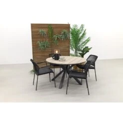 GI Edison 122 Cm. - Ronde Tuinset/ Taste Barista Antraciet -Garden Impressions 1000050022 0102