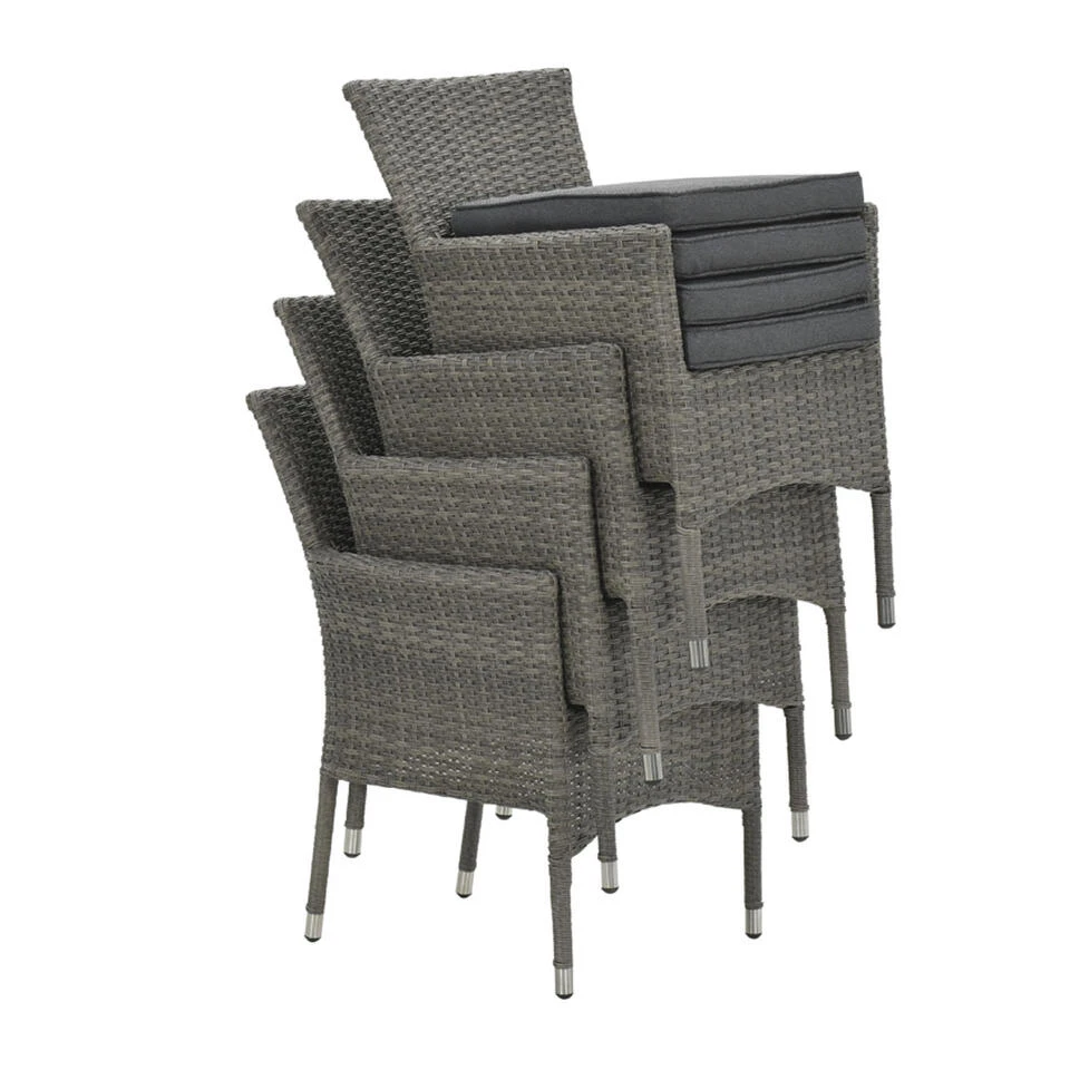 Garden Impressions Jerba Tuinstoel Grijs - 4 Stuks 4 Garden Impressions Jerba Tuinstoel Grijs - 4 Stuks - Afbeelding 4
