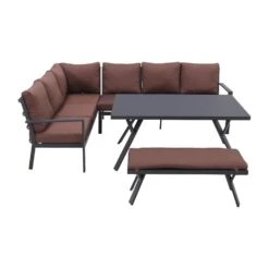 GI Sergio Lounge Dining Set Links - Black/Copper - 4-delig -Garden Impressions 1000052987 0103