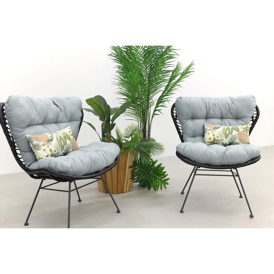 Garden Impressions Libelle Retro Loungestoel - Set Van 2 - Zwart 2 Garden Impressions Libelle Retro Loungestoel - Set Van 2 - Zwart - Afbeelding 2