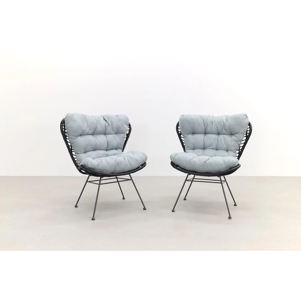 Garden Impressions Libelle Retro Loungestoel - Set Van 2 - Zwart 3 Garden Impressions Libelle Retro Loungestoel - Set Van 2 - Zwart - Afbeelding 3