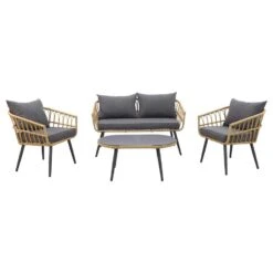Garden Impressions Franklin Rotan Loungeset - Carbon Black -Garden Impressions 1000053067 0103