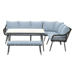 Garden Impressions Margriet Lounge Dining Set - Carbon Black/Mint Grey
