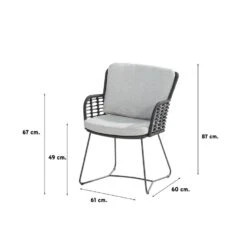 4 Seasons Fabrice Antraciet/GI Edison 220x115 Cm. - Ovale Tafel -Garden Impressions 1000053552 0103