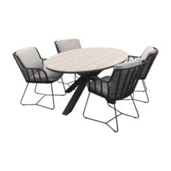 4 Seasons Fabrice Antraciet/GI Edison 220x115 Cm. - Ovale Tafel