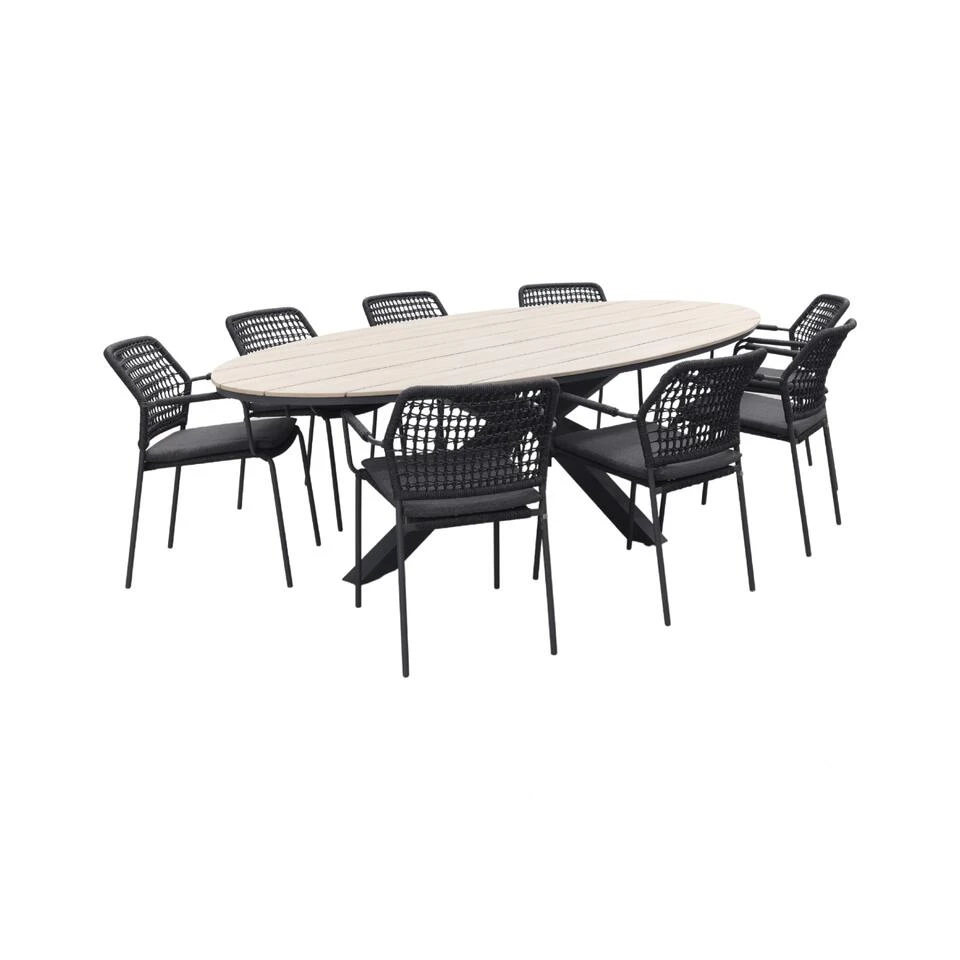 Taste Barista - Antraciet/GI Edison 280x140 Cm. Tafel Ovaal 1 Taste Barista - Antraciet/GI Edison 280x140 Cm. Tafel Ovaal