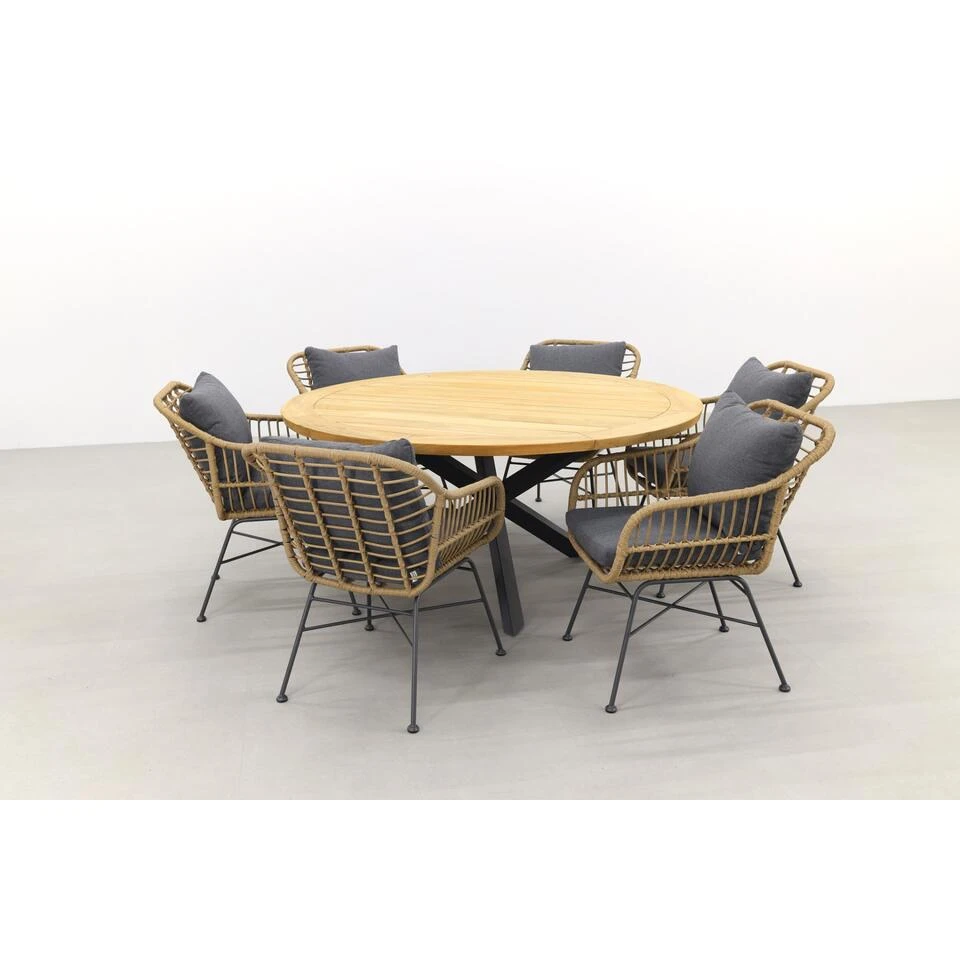 Garden Impressions Margriet Naturel/Taste Prado 160 Cm. - Ronde Tuinset 4 Garden Impressions Margriet Naturel/Taste Prado 160 Cm. - Ronde Tuinset - Afbeelding 4