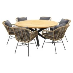 Garden Impressions Margriet Naturel/Taste Prado 160 Cm. - Ronde Tuinset