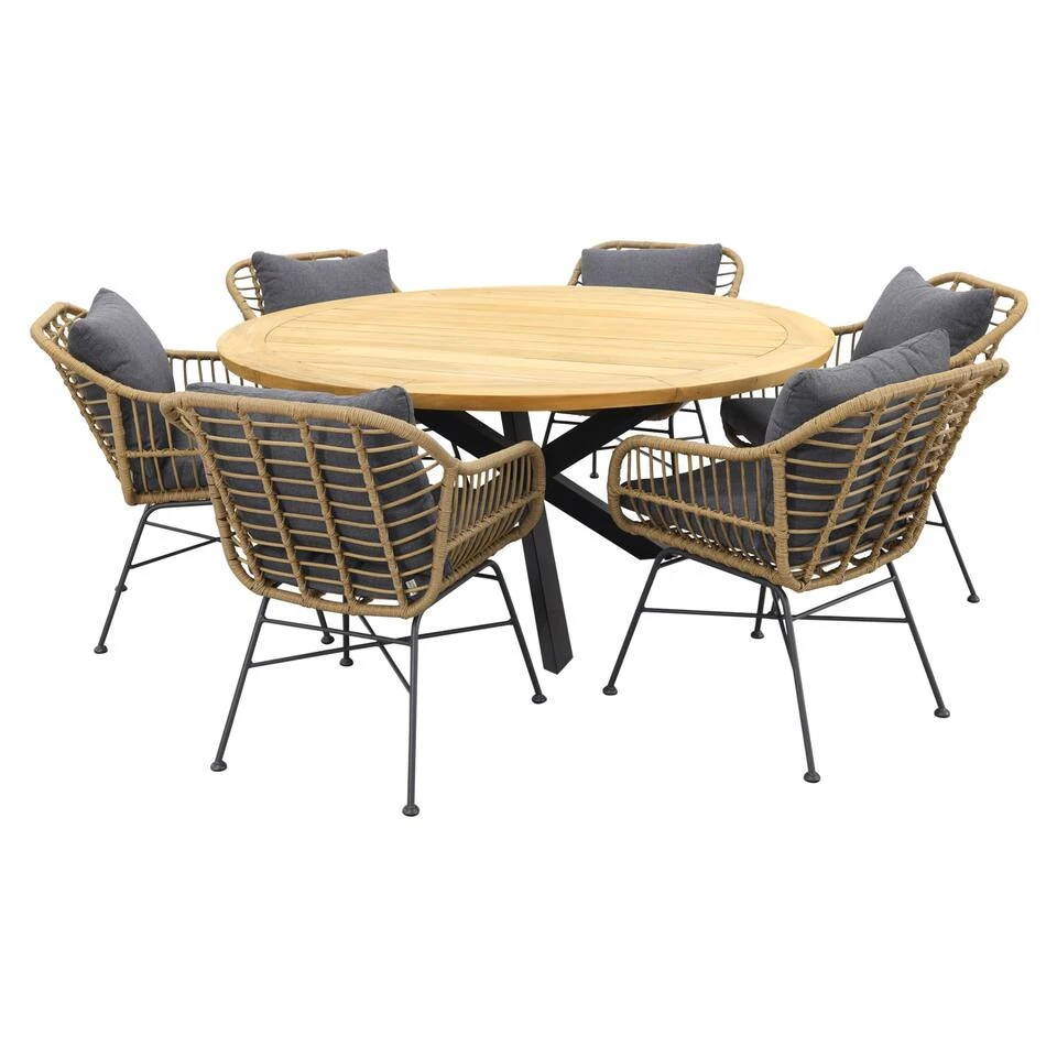 Garden Impressions Margriet Naturel/Taste Prado 160 Cm. - Ronde Tuinset 1 Garden Impressions Margriet Naturel/Taste Prado 160 Cm. - Ronde Tuinset