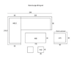 Garden Impressions Alora Lounge Dining Set 5-delig L-donker Grijs -Garden Impressions 1000087000 0103