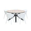 Garden Impressions Lexy Tuinset Wit - Tulli Tuintafel Ø148 Cm