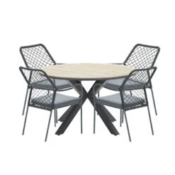 Garden Impressions Ross Tuinset 5-delig Zwart-light Teak Look