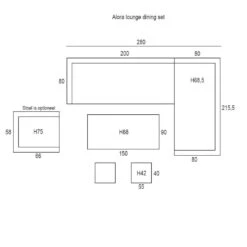 Garden Impressions Alora Lounge Dining Set 5-delig R-donker Grijs -Garden Impressions 1000090510 0103