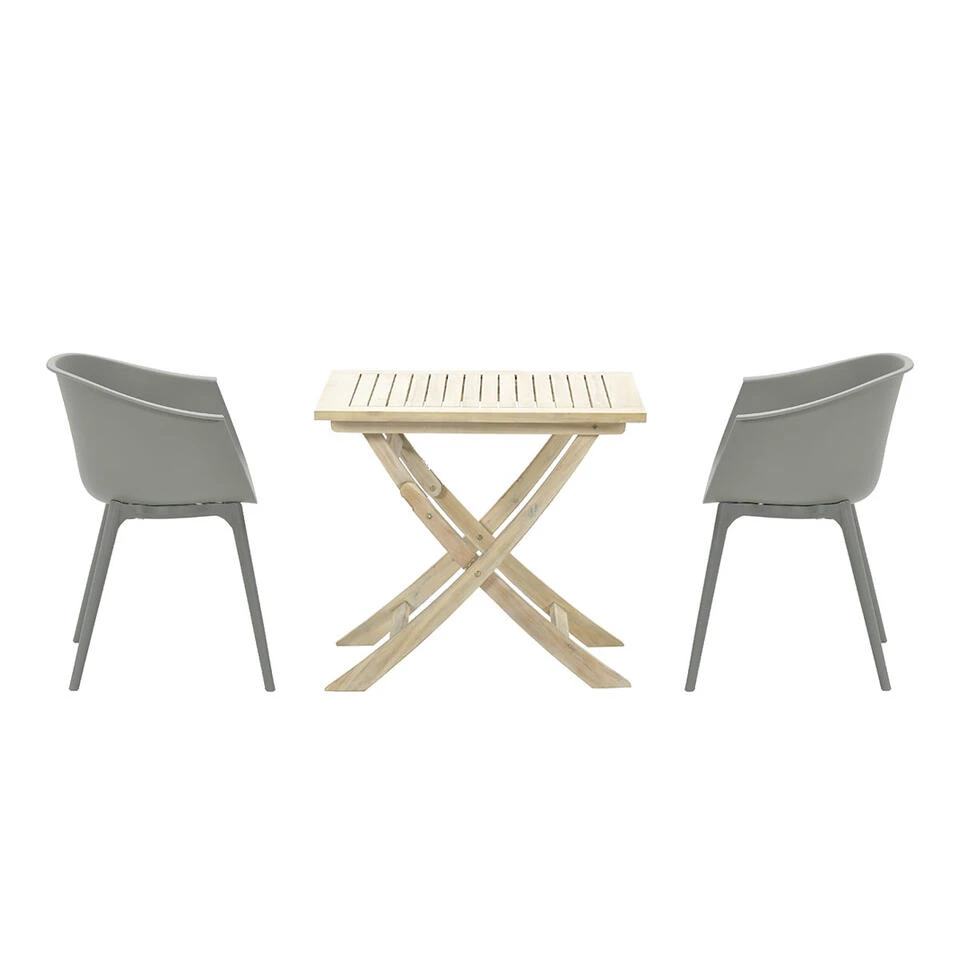 Garden Impressions Lexy Balkonset 3-delig Licht Grijs -Keys Tafel 1 Garden Impressions Lexy Balkonset 3-delig Licht Grijs -Keys Tafel