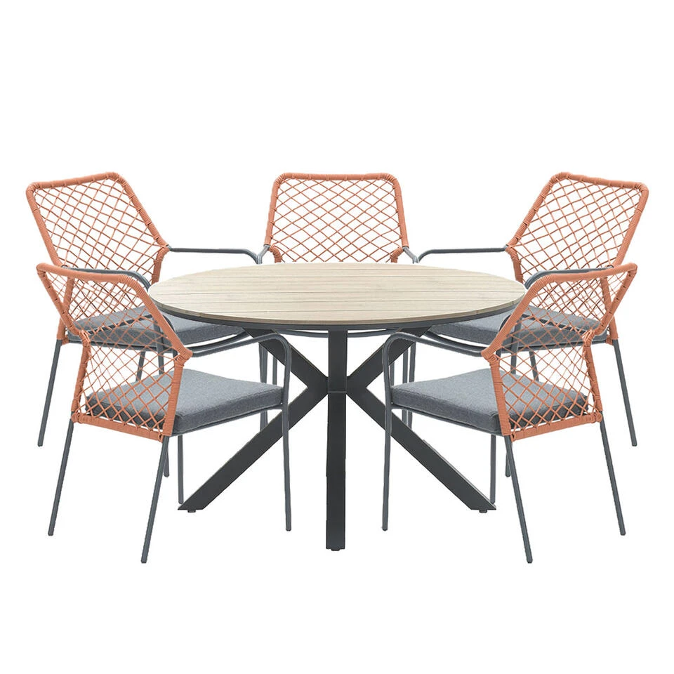 Garden Impressions Ross Tuinset 6-delig Koper-light Teak Look 1 Garden Impressions Ross Tuinset 6-delig Koper-light Teak Look