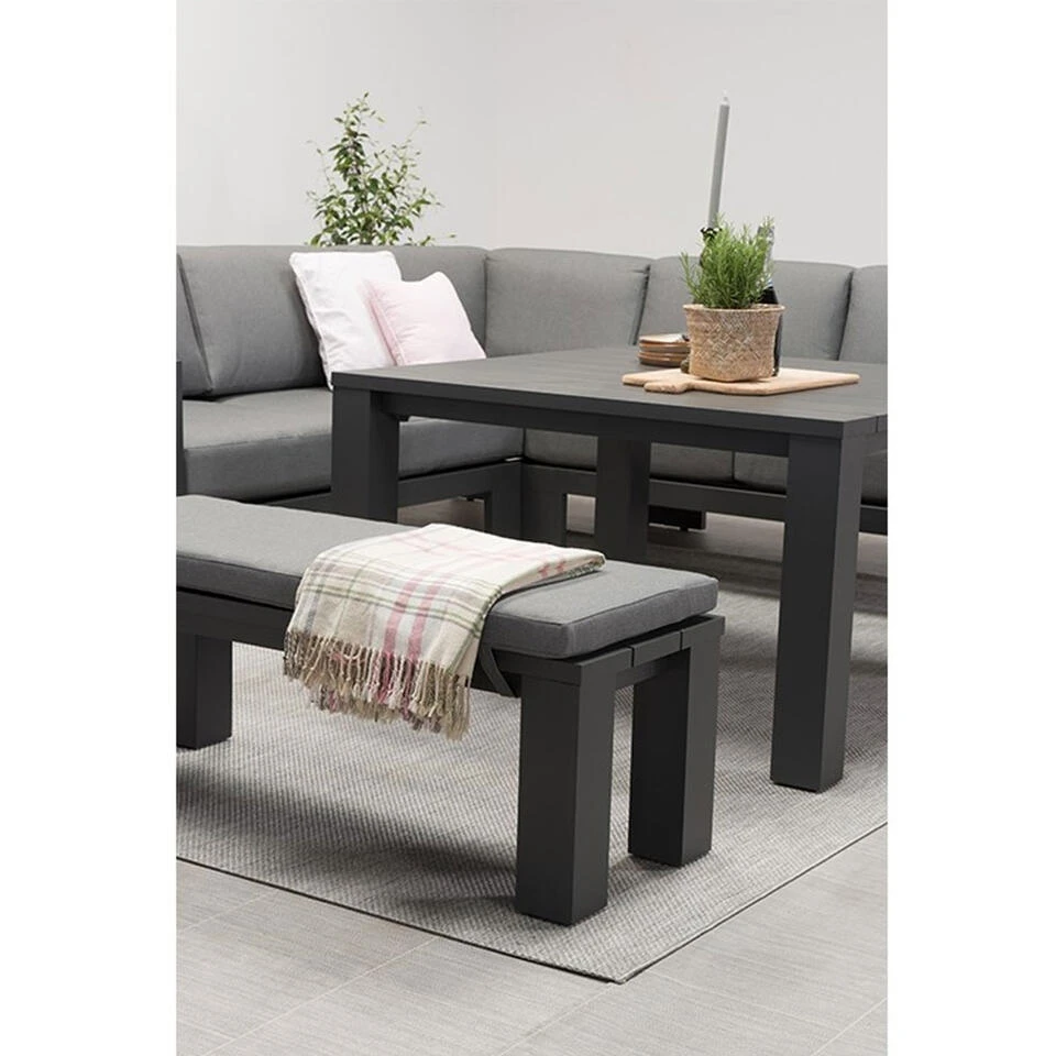 Garden Impressions Plaza Tuinbank 115,5x43xH40 Cm Donker Grijs 2 Garden Impressions Plaza Tuinbank 115,5x43xH40 Cm Donker Grijs - Afbeelding 2