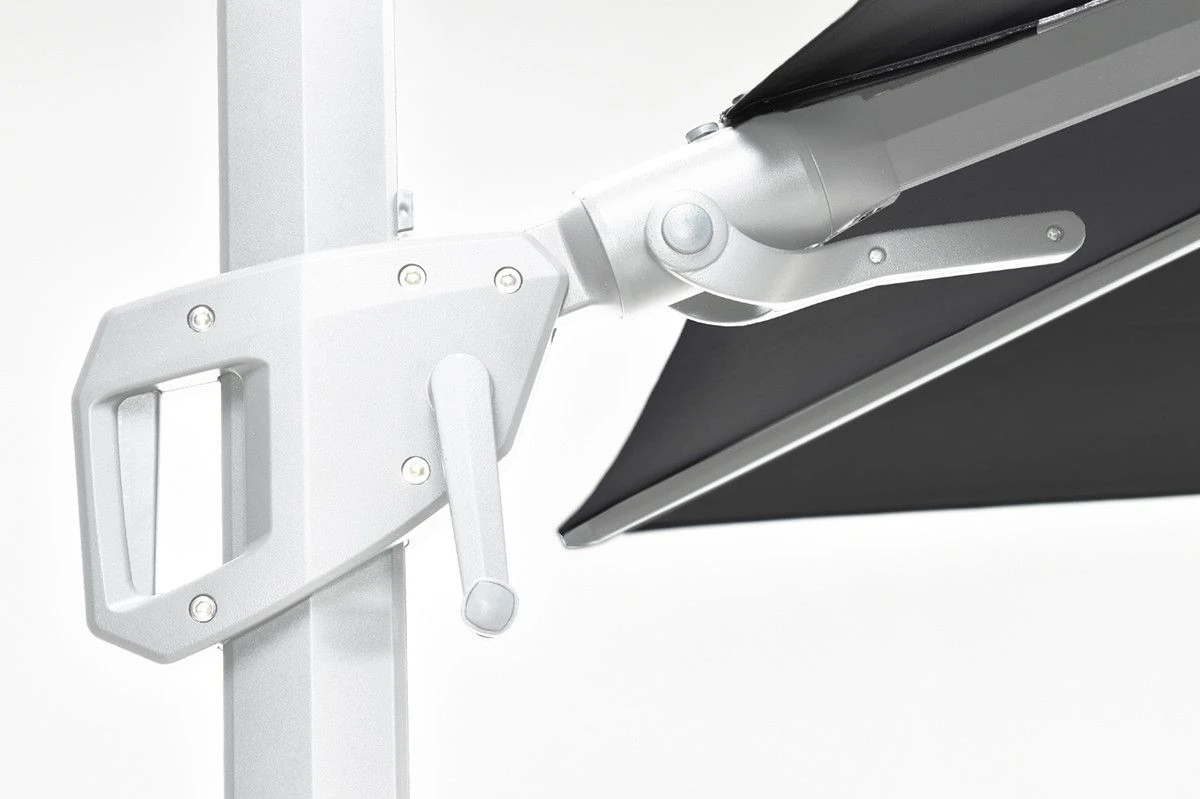 Garden Impressions Hawaii 300x300 Cm Wit Zwart Zweefparasol 3 Garden Impressions Hawaii 300x300 Cm Wit Zwart Zweefparasol - Afbeelding 3