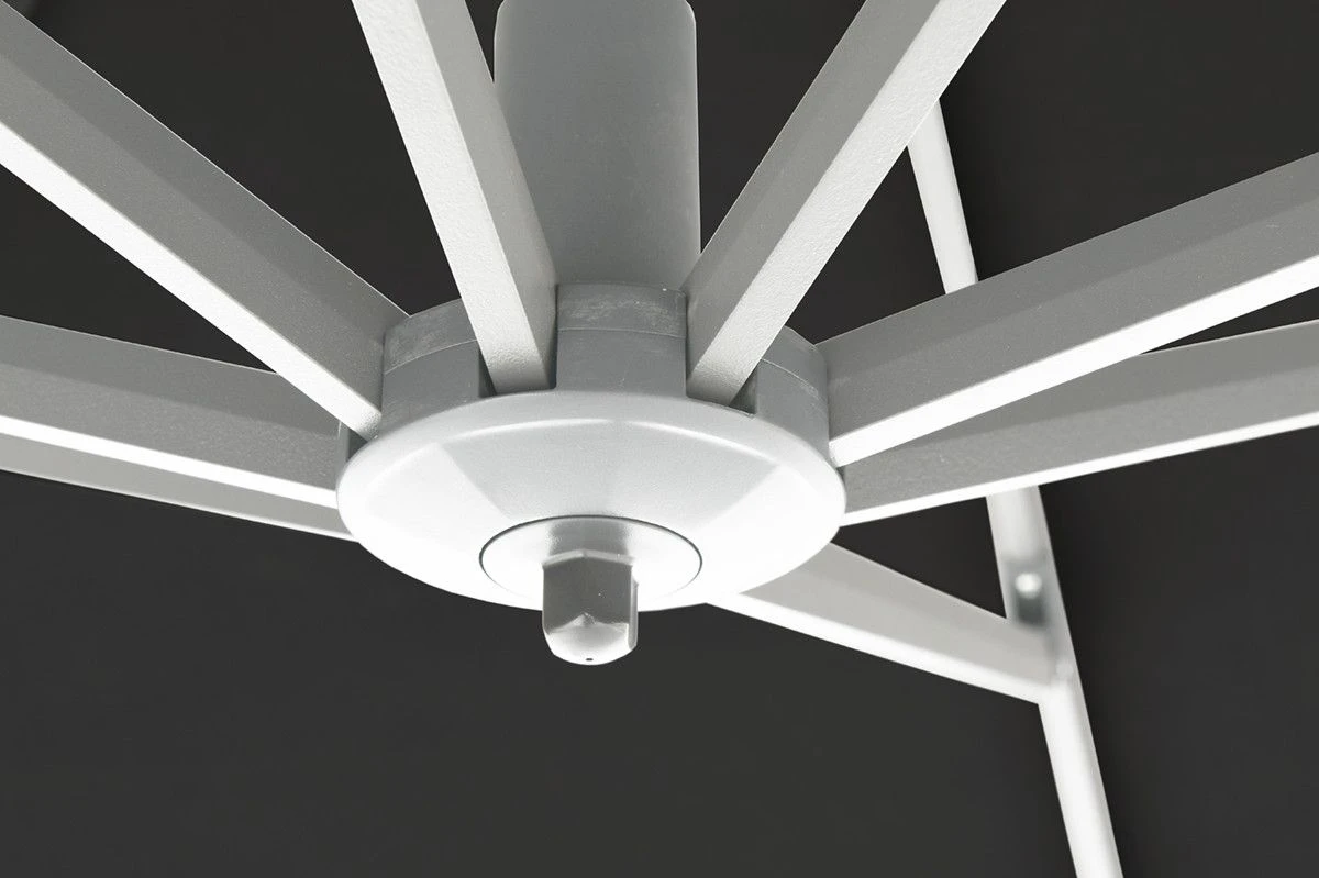 Garden Impressions Hawaii 300x300 Cm Wit Zwart Zweefparasol 4 Garden Impressions Hawaii 300x300 Cm Wit Zwart Zweefparasol - Afbeelding 4