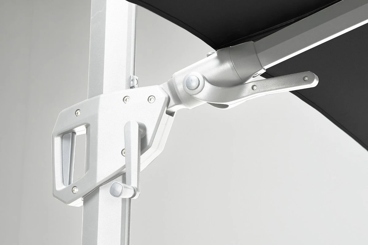 Garden Impressions Hawaii 300x300 Cm Wit Zwart Zweefparasol 2 Garden Impressions Hawaii 300x300 Cm Wit Zwart Zweefparasol - Afbeelding 2